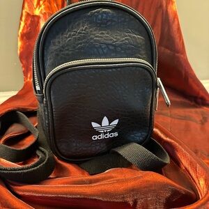 Adidas Black Textured Small Backpack